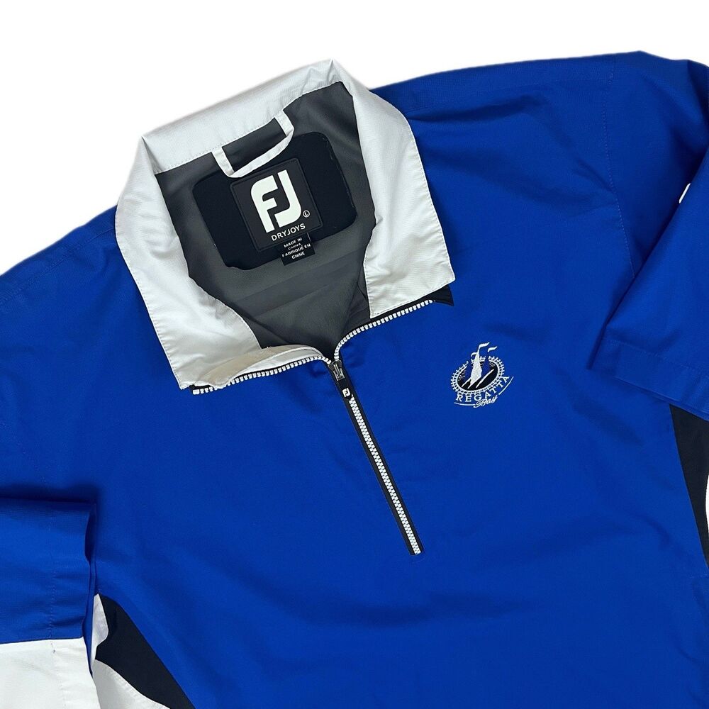 FootJoy Men's L DryJoys Hydrolite 1/2 Zip Colorblock Golf Windbreaker